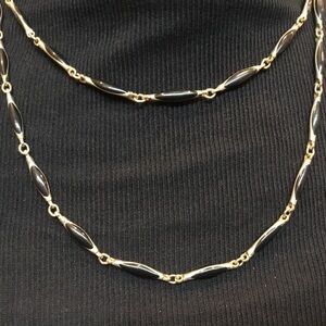 Vintage 36” Gold and Black Women's Necklace
